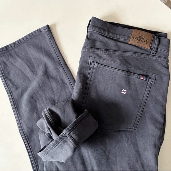 Faherty Stretch Terry 5-Pocket Pant Navy Men’s 38x32 Slim NWOT - Picture 4 of 8